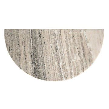 Patrice 24" Art Deco Minimalist Natural Marble Handmade Demilune Side Table - JONATHAN Y
